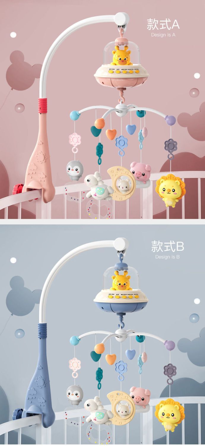 新款新生儿床头铃安抚玩具 婴幼儿0-6月旋转灯光音乐益智摇铃批发详情10