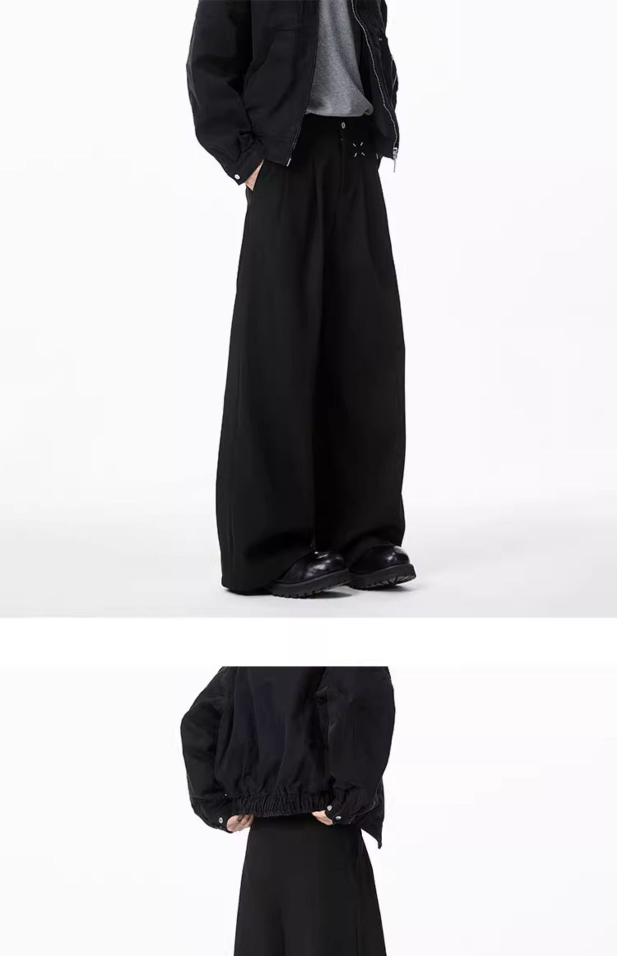 Americano cleanfit negro pantalones hombre primavera otoño recto holgada sensación casual premium sensación pantalones de pierna ancha hombre pic 13