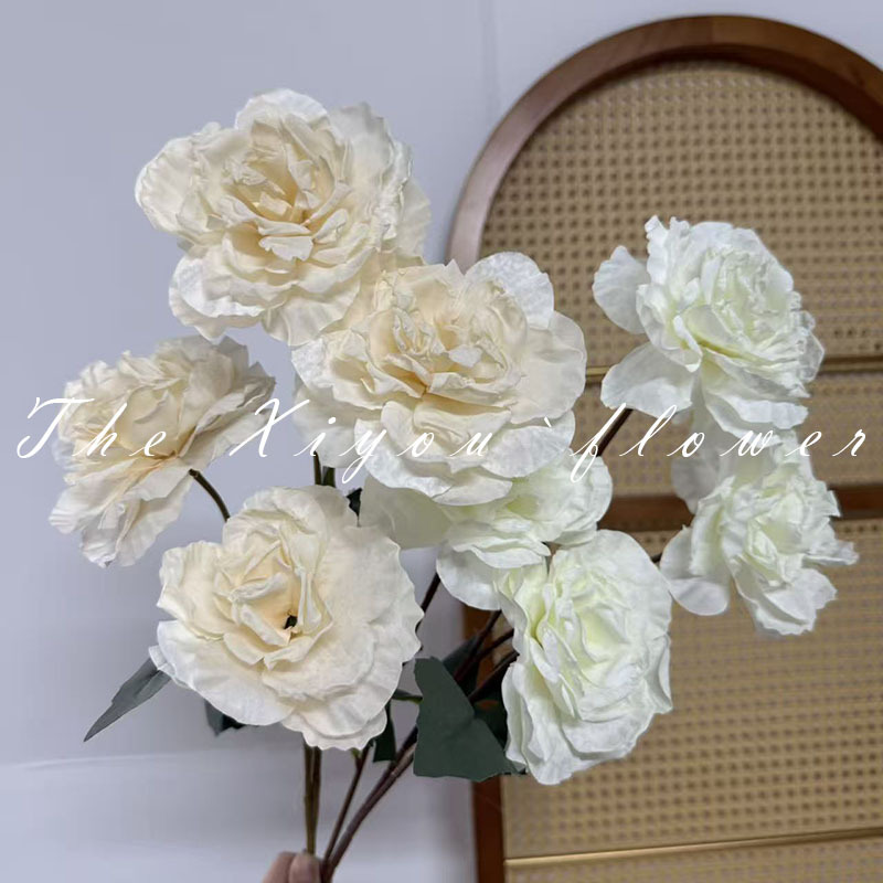 4 pieces of glazed peonies, dry-roasted peonies and paeonias, artificial flowers for wedding arrangements and home living room decoration pic 12