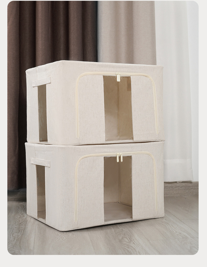 High-quality Tianshan cotton and linen washable storage box recommended by the consignment organizer for household clothes and quilts pic 14