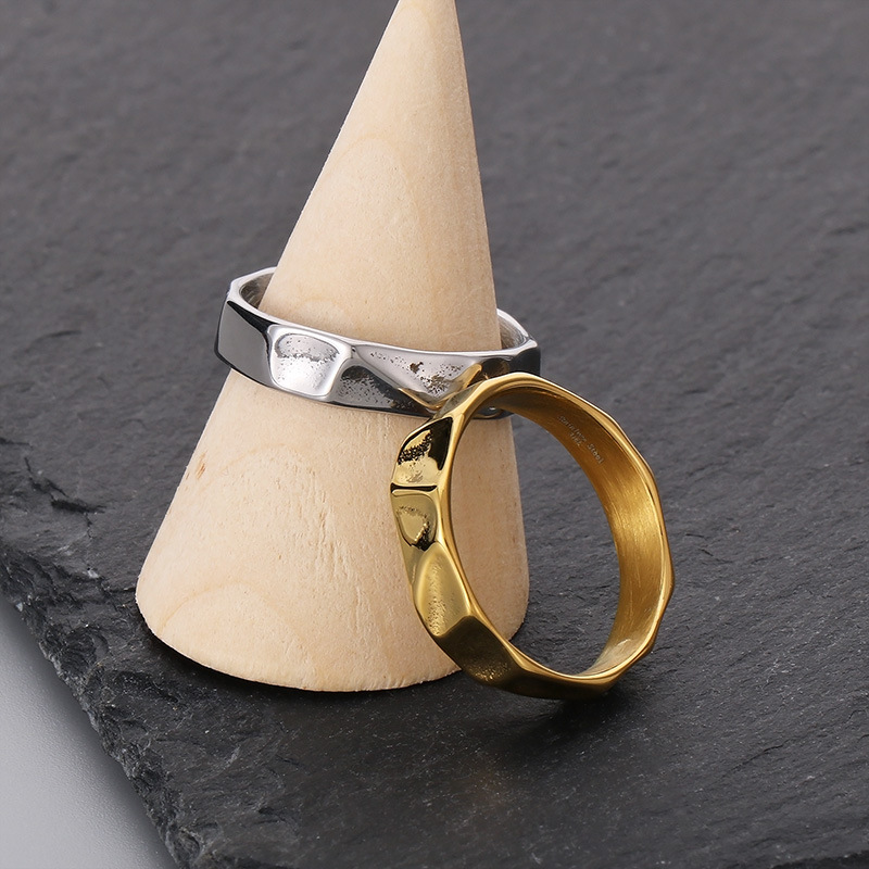 Wholesale of niche stainless steel ring accessories with a cold and unique texture design sense on Instagram pic 3