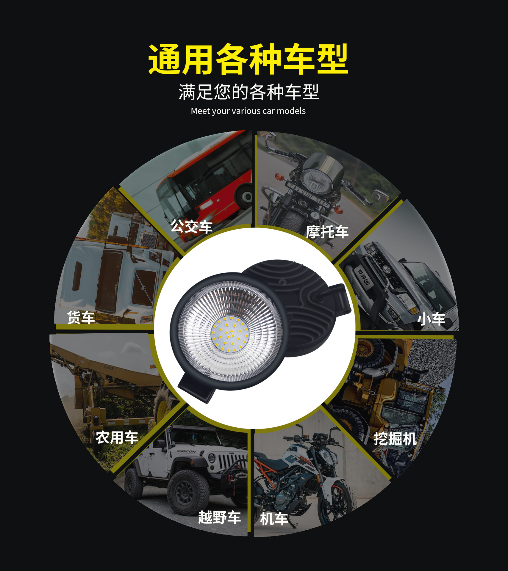 84W 4-inch circular front headlight, car spotlight, off-road vehicle headlight, high-brightness and high-brightness illumination pic 5