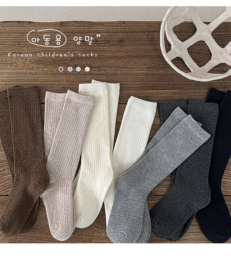 新款秋冬女童小腿袜无骨中筒袜精梳棉春秋儿童袜子长筒袜韩版纯色详情5