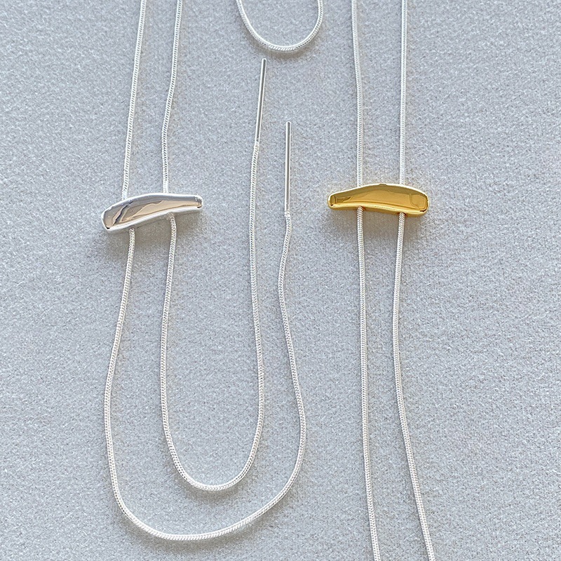 日韩ins风金属细长链条撞色卡扣可抽拉项链时尚简约小众设计颈链详情10