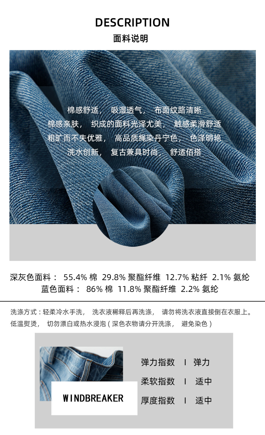 2025春款摩登复古水洗牛仔裤 显高显腿长高腰宽松百搭直筒阔腿裤详情9