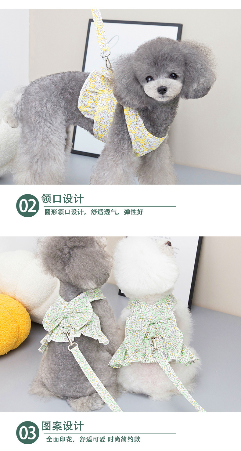 宠物服装两只粉色碎花连衣裙狗狗猫咪宠物衣服宠物狗狗衣服时尚可爱款式详情9