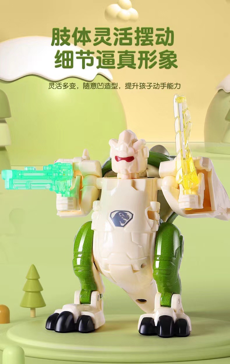 合金恐龙变形机器人仿真模型二合一多关节可灵活拼装礼品摆件玩具详情8