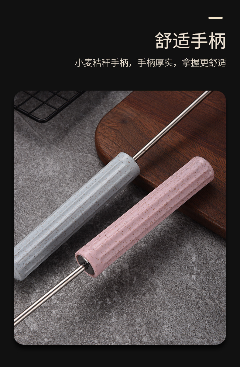 不锈钢半自动打蛋器手动搅拌器旋转按压鸡蛋奶油牛奶家用厨房商用详情8