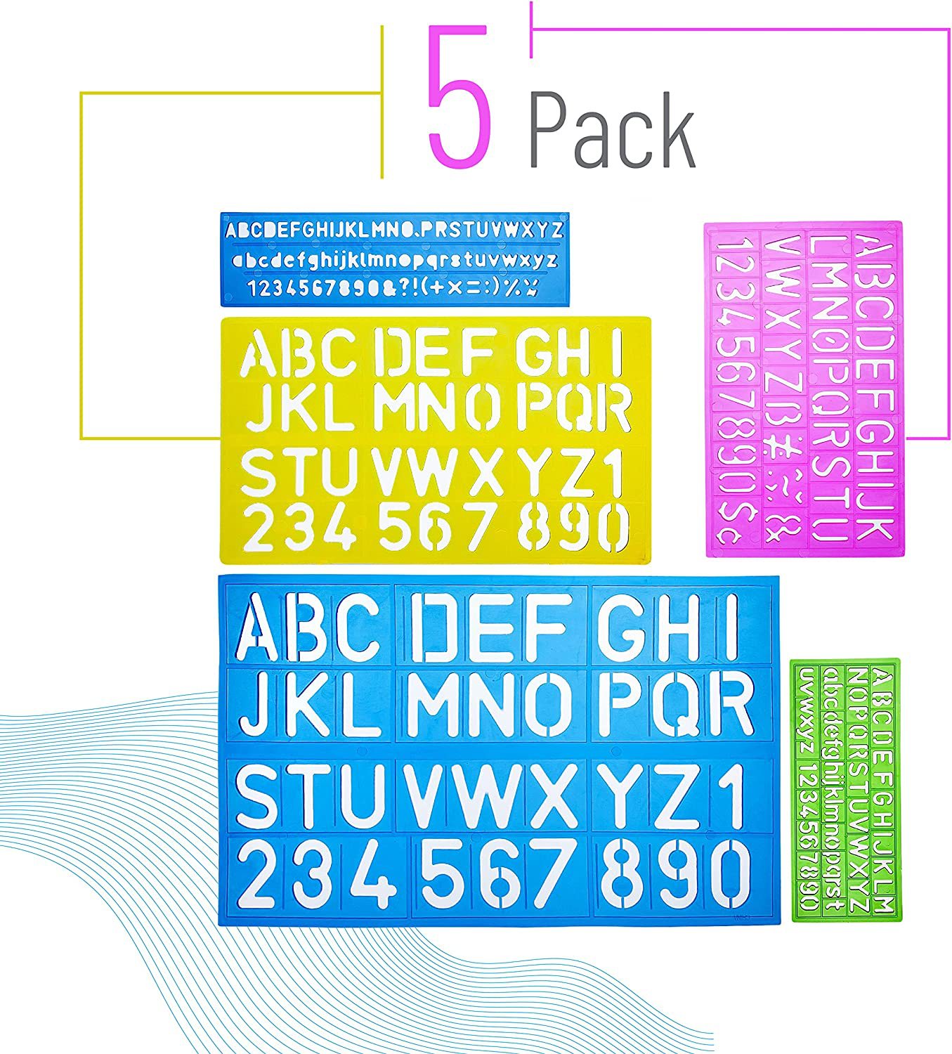 Customized PP letter template ruler for foreign trade color, primary school student letter ruler set pic 7