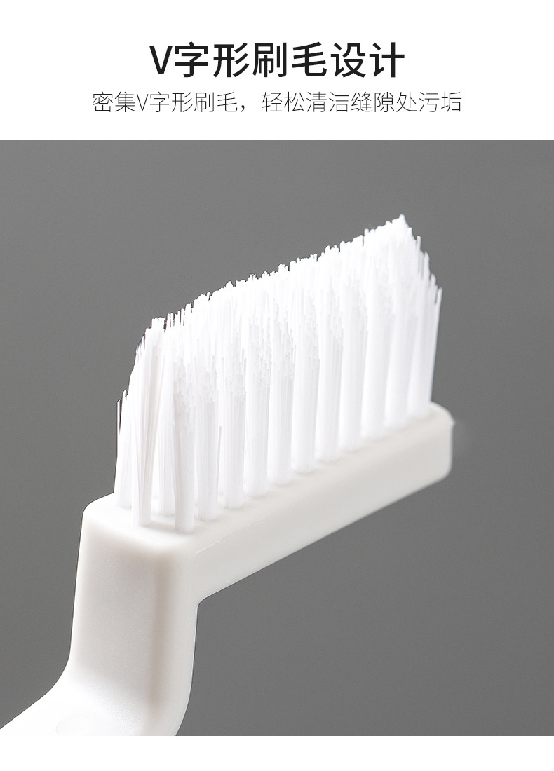 A small brush for cleaning the corners of the bathroom tile walls without blind spots, a toilet brush for scrubbing floor gaps, and a bathroom grouting and cleaning brush pic 8