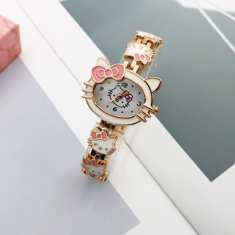 时尚KT猫卡通手表女学生手表儿童可爱手表手链表现货批发厂家热销详情8