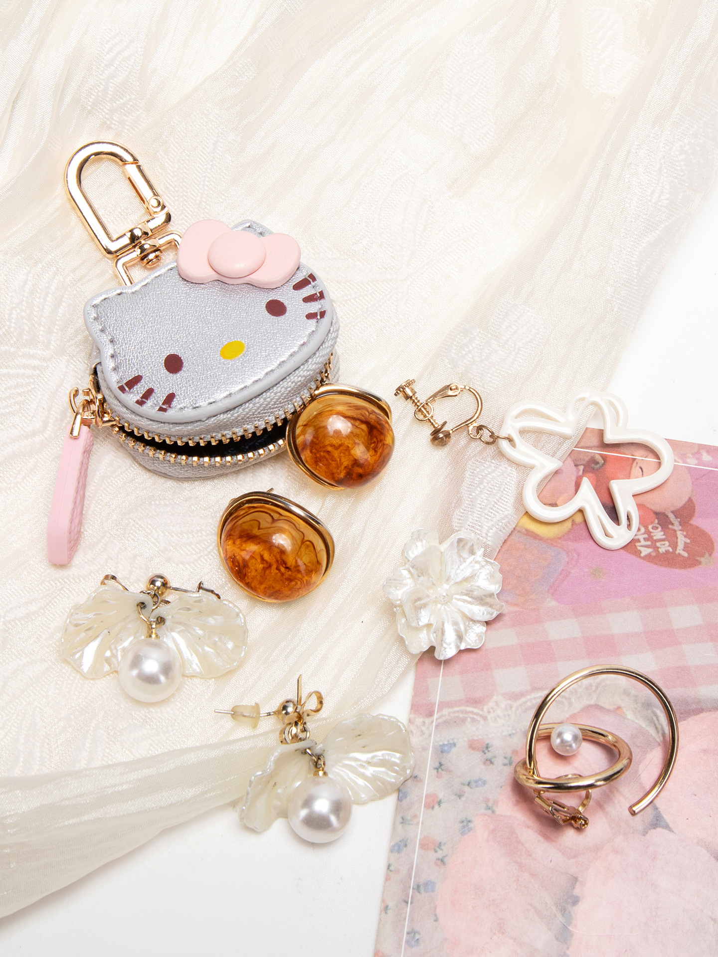 En stock lindo dibujos animados KT gato colgante alto nivel de apariencia hello kitty bolsa colgante llavero chica mejor amiga regalo pic 26