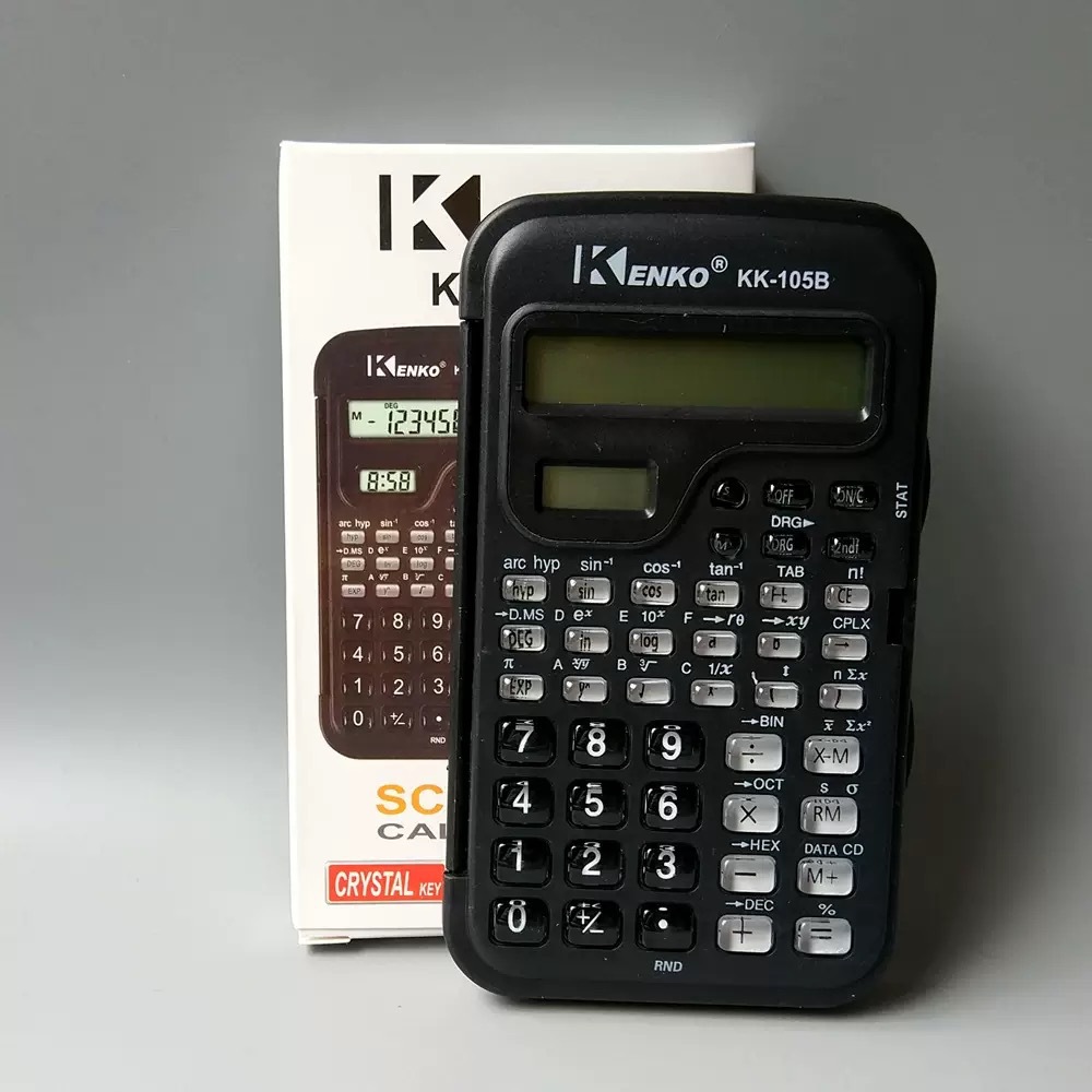 A multi-functional scientific function calculator with time and dual screens for student exams pic 2