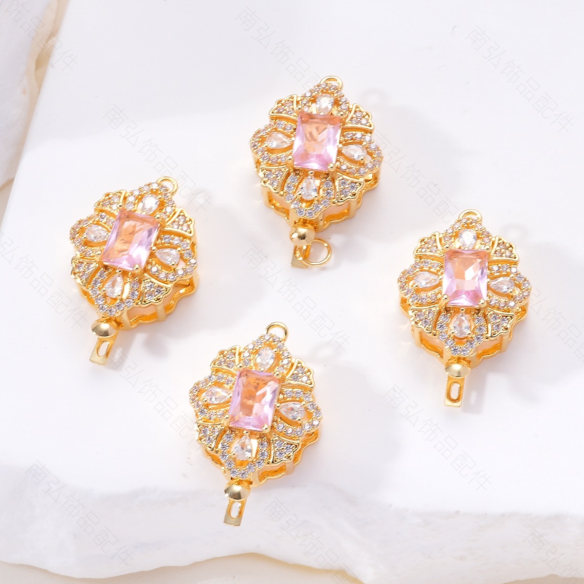 Light luxury, high color retention, micro-inlaid zircon ingot clasp, diy pearl style sweater bracelet necklace, end clasp, stick clasp pic 6