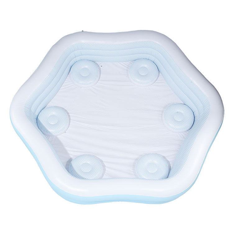 新款家用定制充气游泳池室内座位家庭水池六边形pvc休闲玩具池详情2