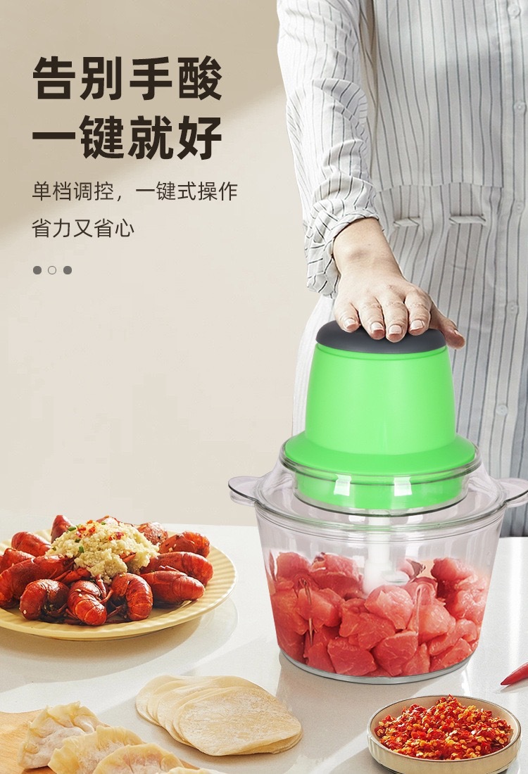 外贸小型家用电动不锈钢绞肉机打馅碎菜搅拌机大容量儿童辅食机详情5