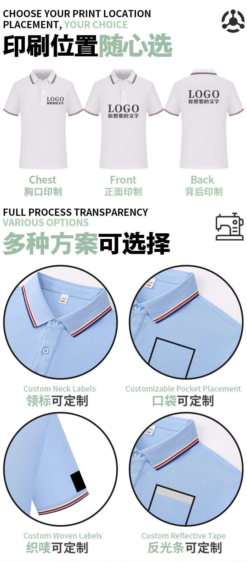 来图制作 高端polo衫T恤短袖工服上衣文化衫可印logo刺绣企业批发详情3