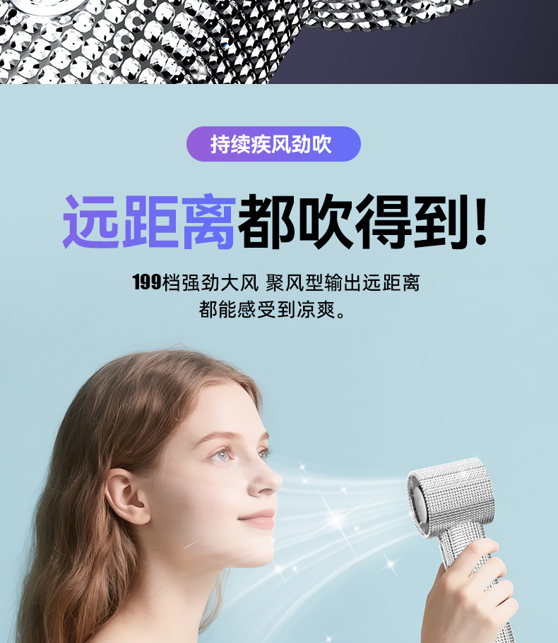 强力涡轮增压爆风机高速大风量吹干护发快速造型详情15
