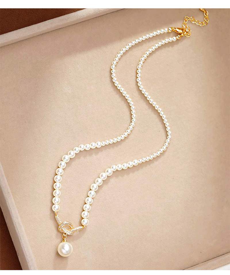 Hyacinth shijiazheng round collar de perlas de vidrio alto sentido luz lujo moda delicada temperamento clavícula cadena colgante gargantilla accesorios pic 4