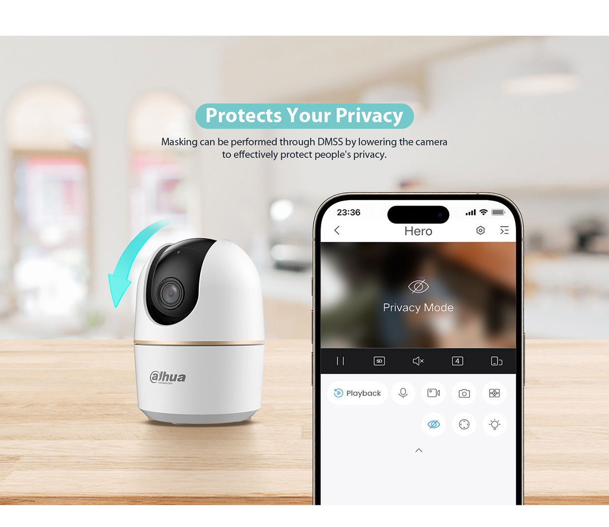 dahua brand 4MP无线英文港澳台繁体高清360度旋转WIFI摄像头H4C详情6
