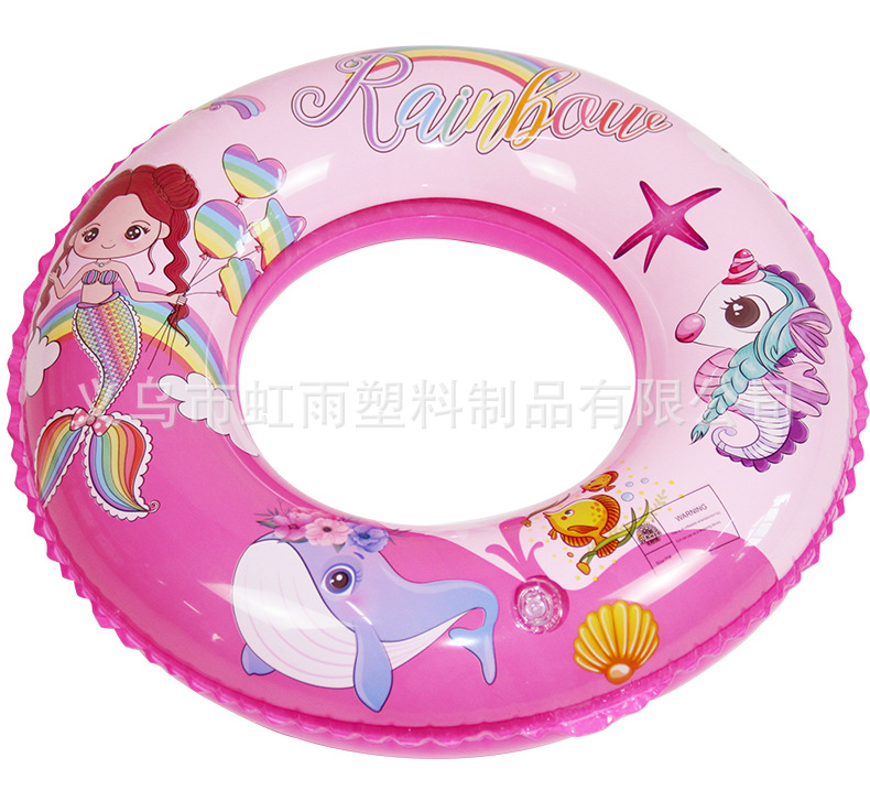 虹雨新款美人鱼儿童游泳圈批发可爱独角兽腋下圈PVC充气卡通泳圈详情4