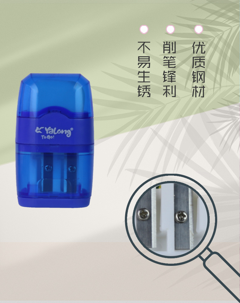 Cross-border student learning double-hole series shaped pen sharpener, pencil sharpener with eraser two-in-one creative wholesale pic 2