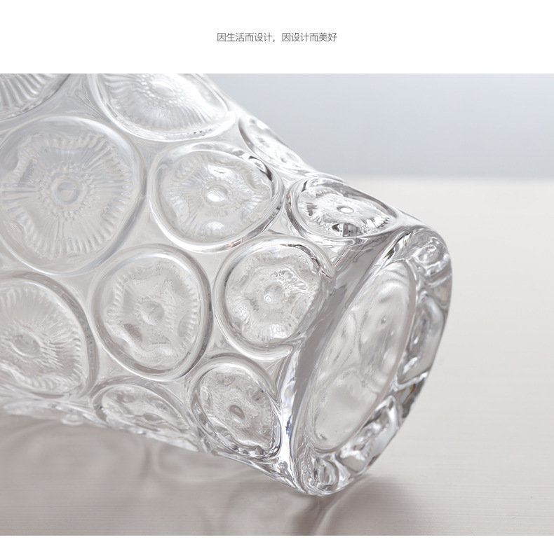 ins风透明樱花纹玻璃花瓶鲜花水培仿真花插花客厅法式桌面装饰摆详情9