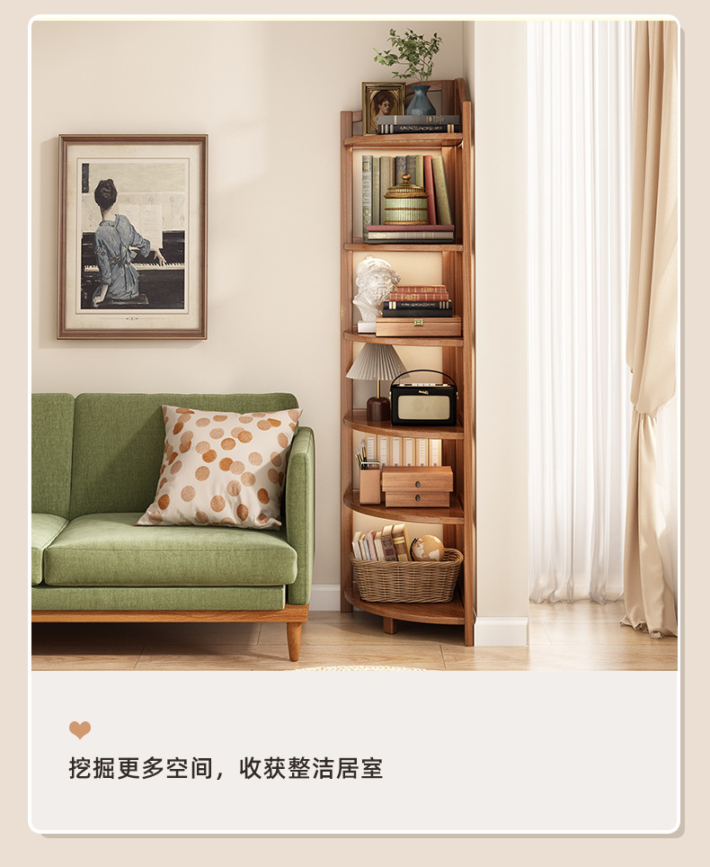 Corner cabinet shelf, triangular corner cabinet, indoor rack, modern and simple household storage rack, living room floor-standing model pic 9