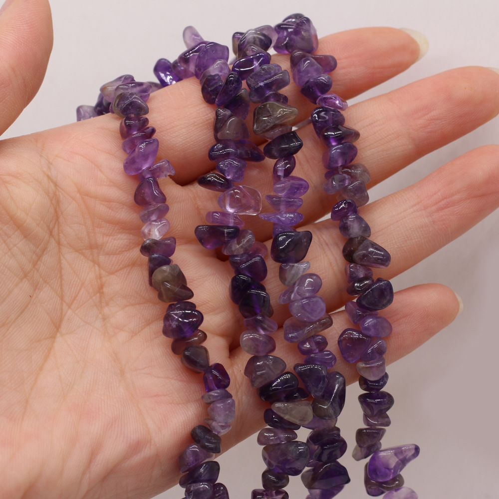 Wholesale of semi-finished DIY jewelry and handcrafted accessories made from natural crushed stone, amethyst and fluorite raw stones, beads with holes pic 10