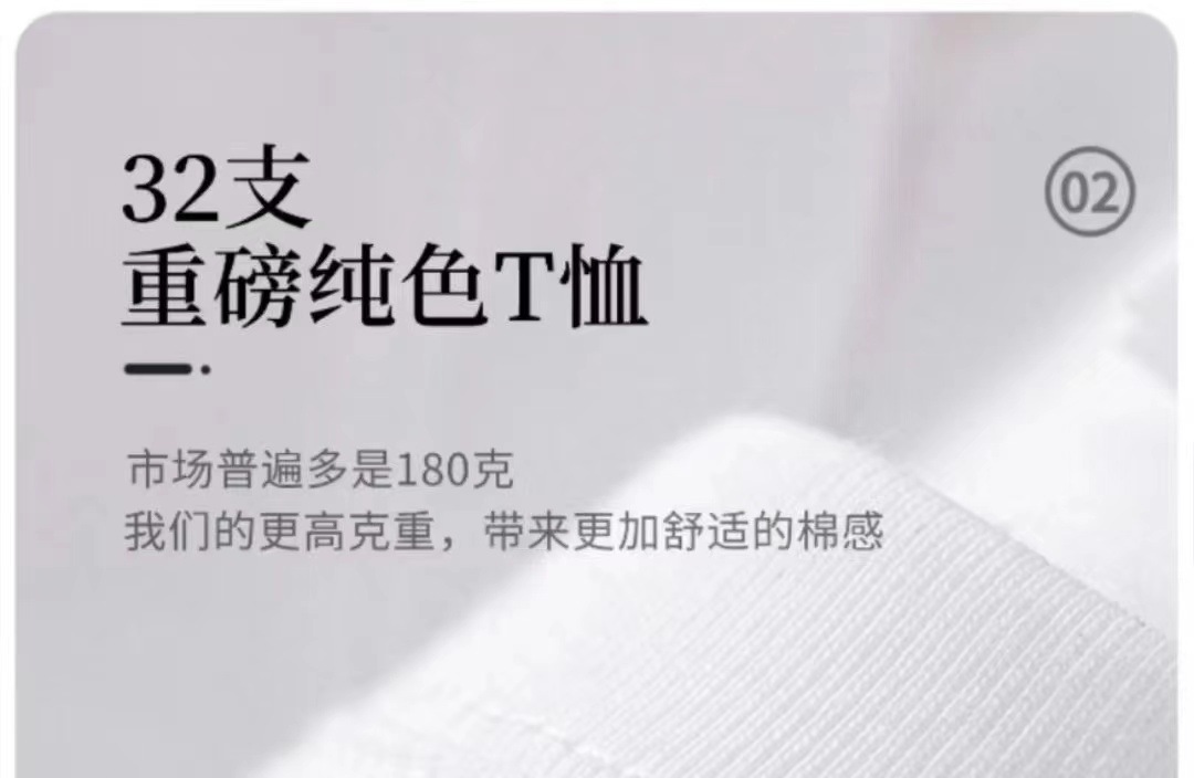 显瘦纯白色300g重磅纯棉短袖t恤夏季圆领宽松百搭打底衫男女款tee详情14