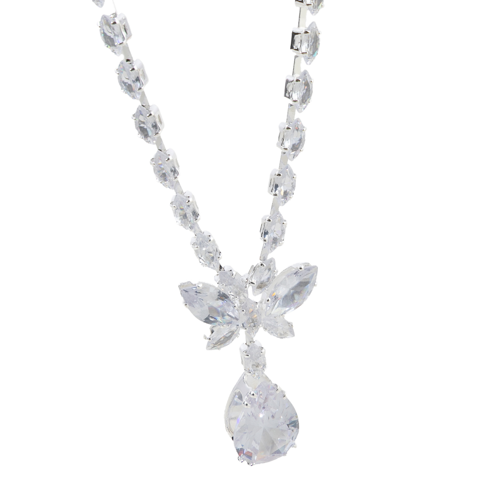 New cross-border two-piece set for brides, wedding banquets and parties, full zircon bow pendant jewelry set, shining and exquisite accessories for women pic 10