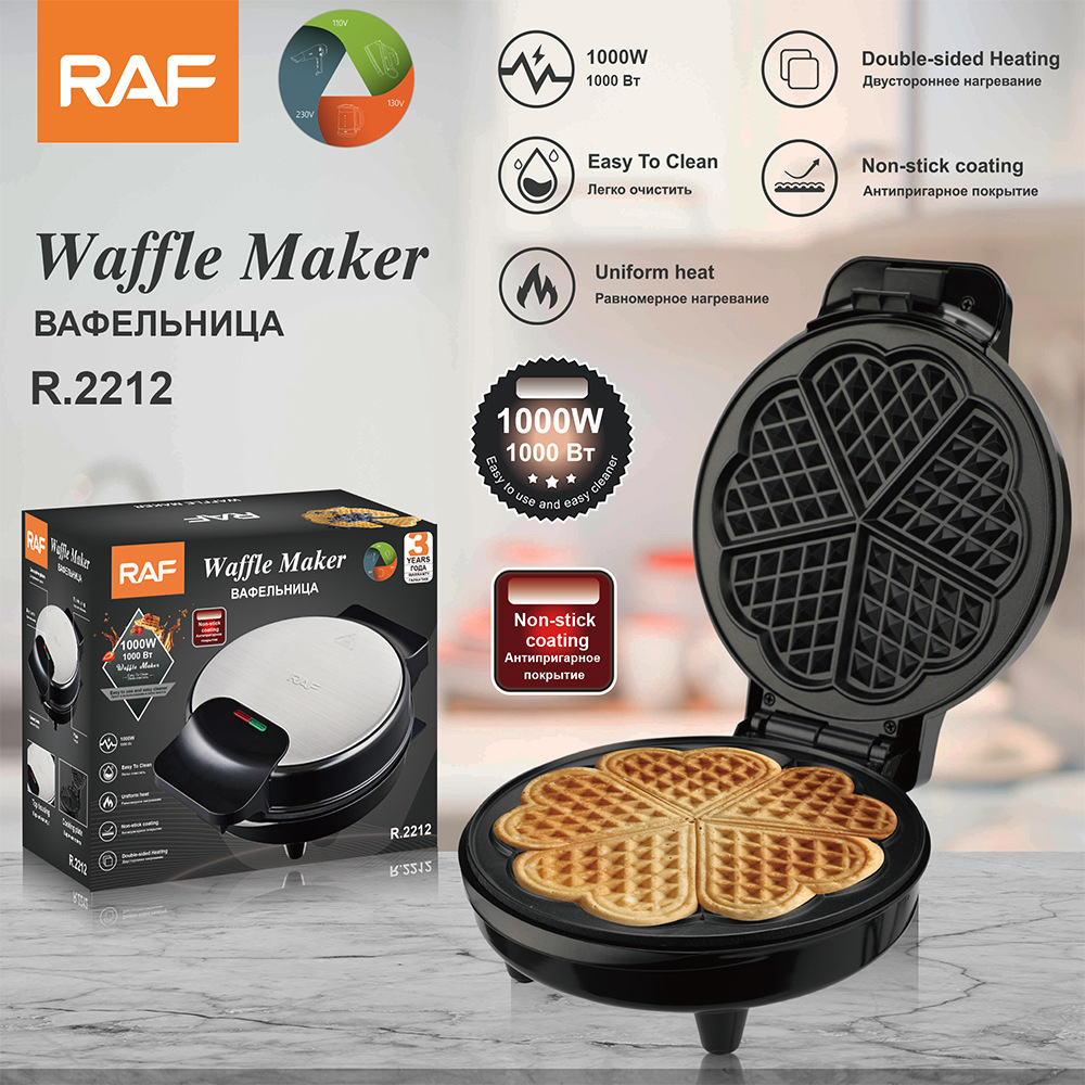 RAF European and American cross-border household breakfast machine, waffle machine, fully automatic mini double-sided heating electric griddle, light food machine pic 4