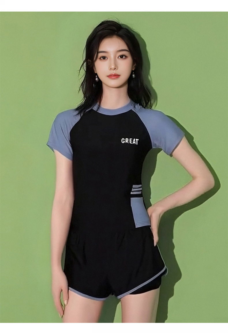 爆款泳衣女分体式保守运动平角防晒韩版显瘦遮肚泡温泉泳装工厂-121009详情6