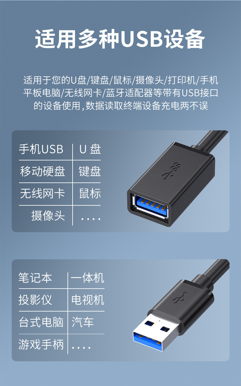 usb3.0延长线公对母usb数据线电脑U盘鼠标键盘加长连接usb延长线详情6