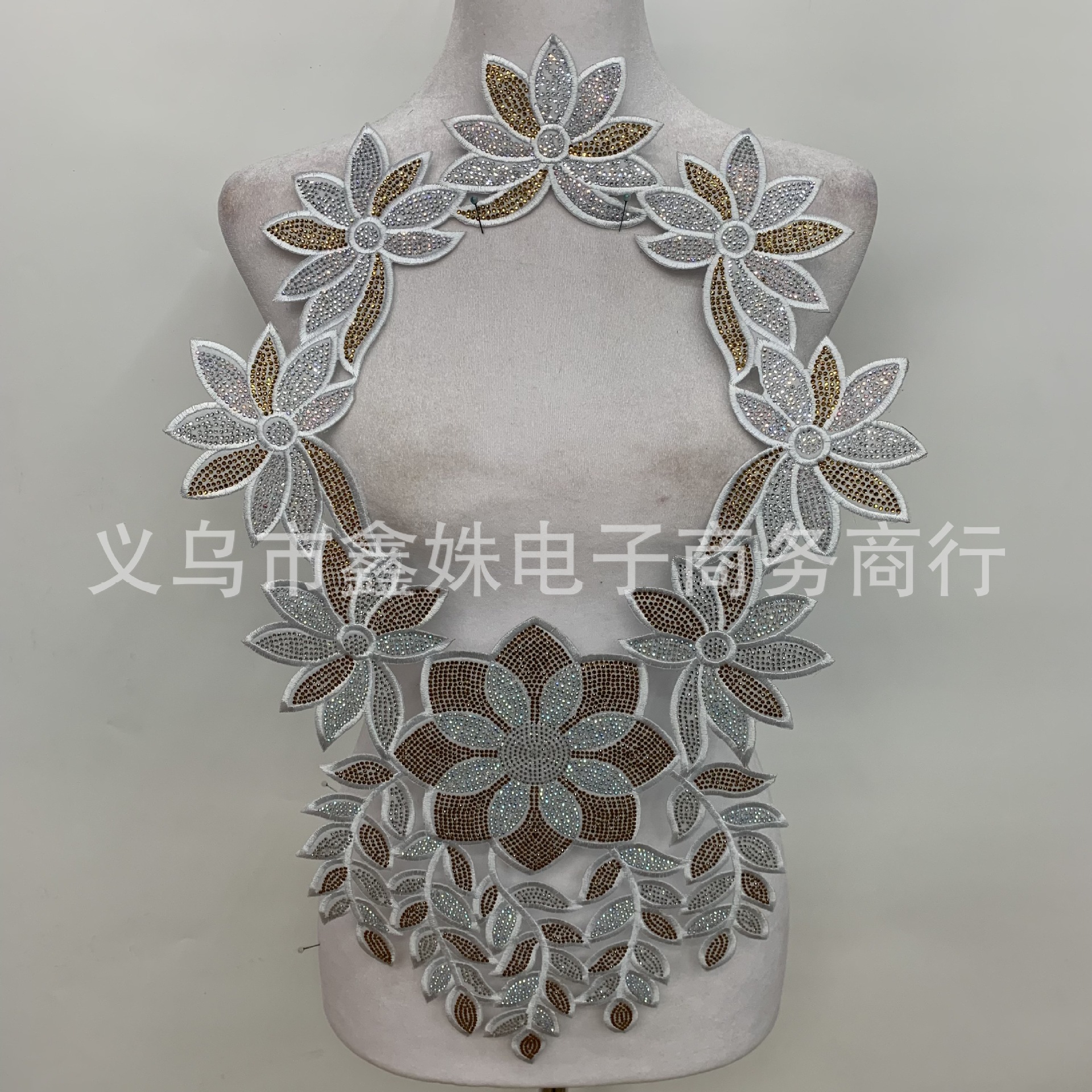 Full diamond back adhesive ironing DIY diamond-encrusted colored diamond shiny collar decoration fake collar collar accessories and auxiliary materials pic 14