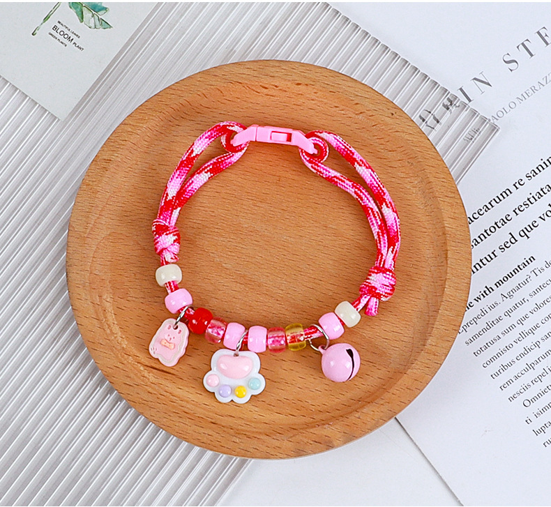 宠物项圈狗狗彩色铃铛编织颈圈小猫舒适安全扣宠物装饰手链饰品详情10