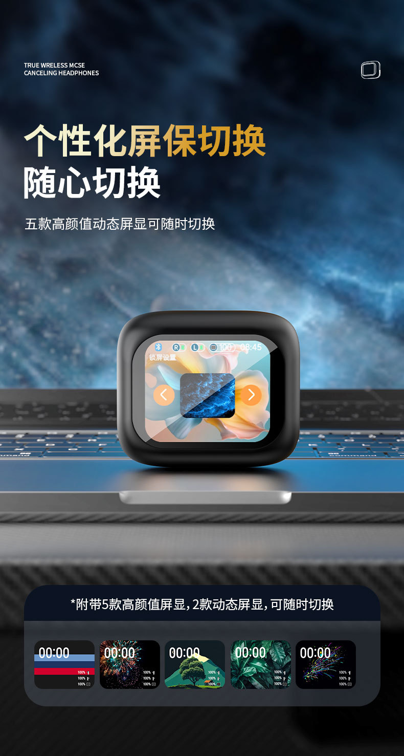 New cross-border ai translation noise-cancelling wireless TWS smart touch color screen Bluetooth headphones in-ear style pic 8