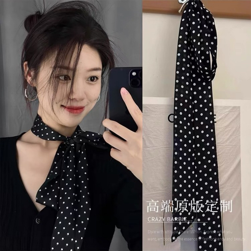 绿色花卉伴手礼盒丝巾绑包包飘带夏季女神发带清新长条绑发带详情17