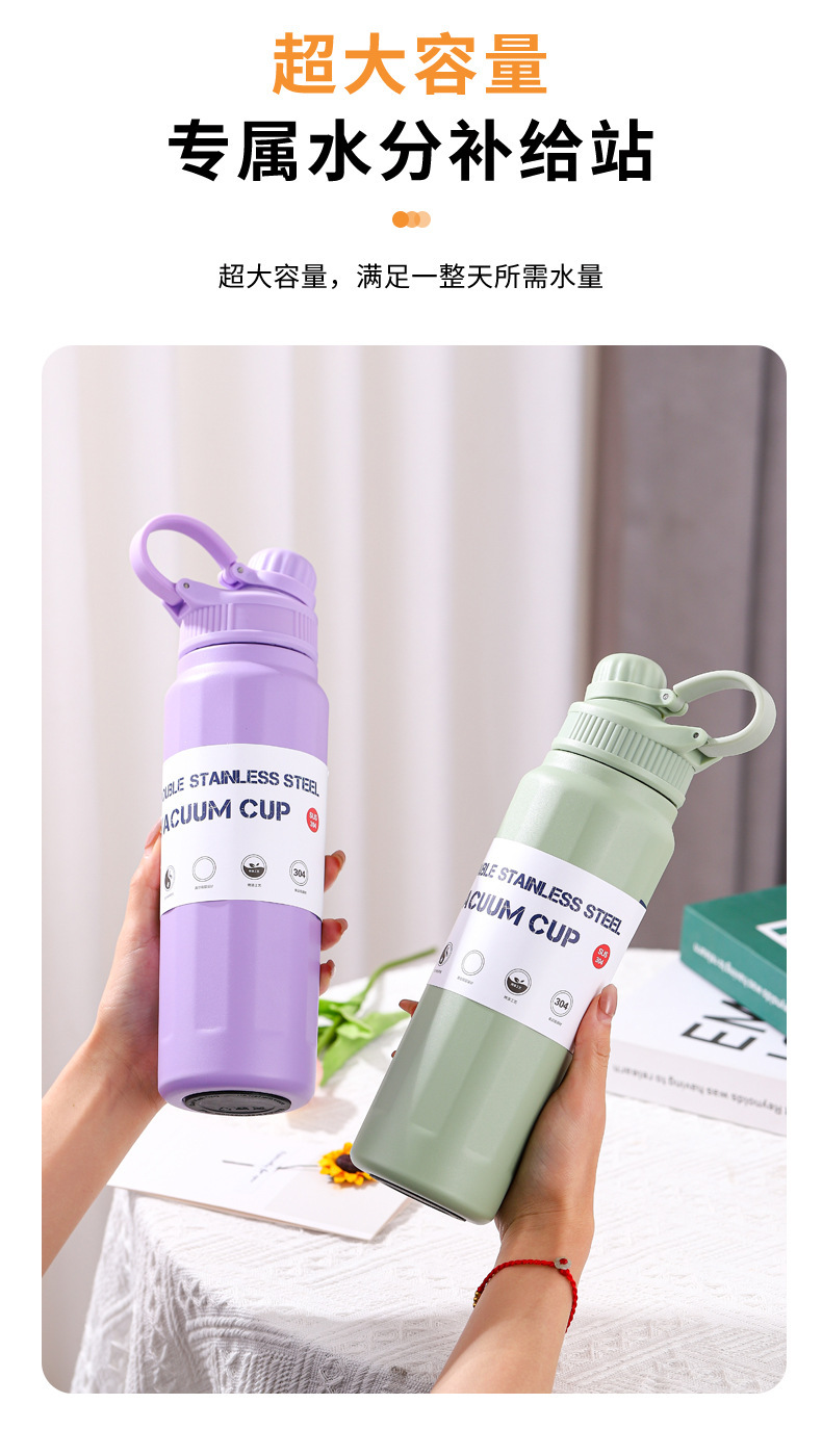 新款304不锈钢马卡龙灵动运动瓶户外手提大容量吸管外贸跨境 批发详情6