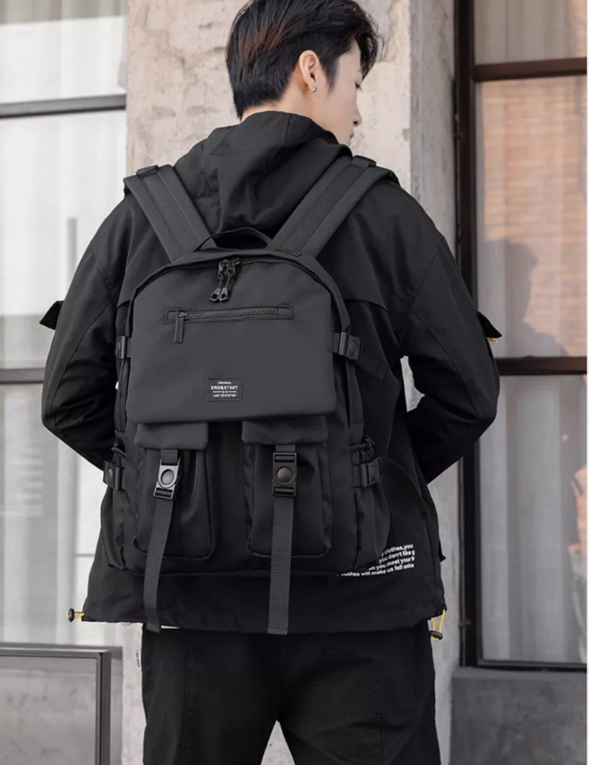 新款双肩背包男户外大容量学生书包可定LOGO轻便摄影包潮牌旅行包详情37
