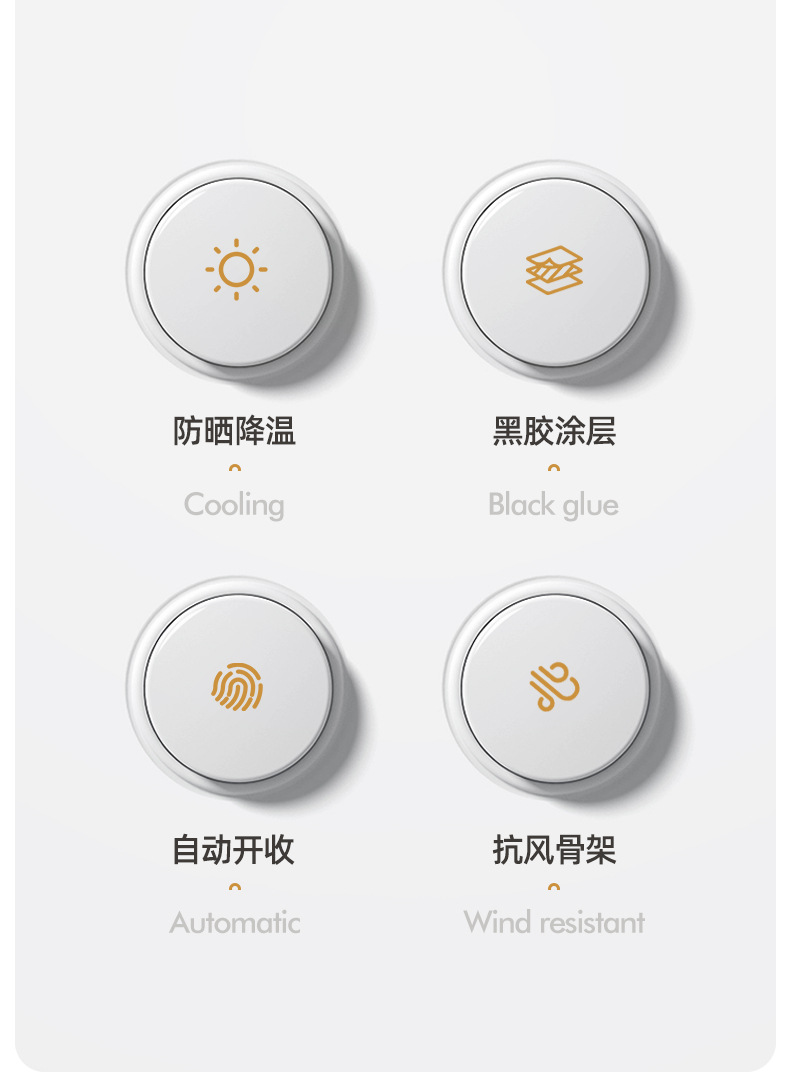 新款16骨黑胶自动双人伞商务礼品伞三折抗风加固折叠伞雨伞加logo详情12