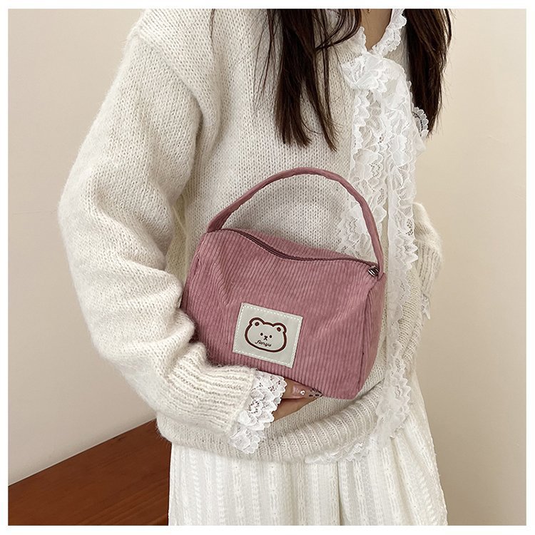 A new large-capacity corduroy bag for women, a versatile single-shoulder crossbody bag for autumn and winter, and a high-end pillow bag for women pic 14