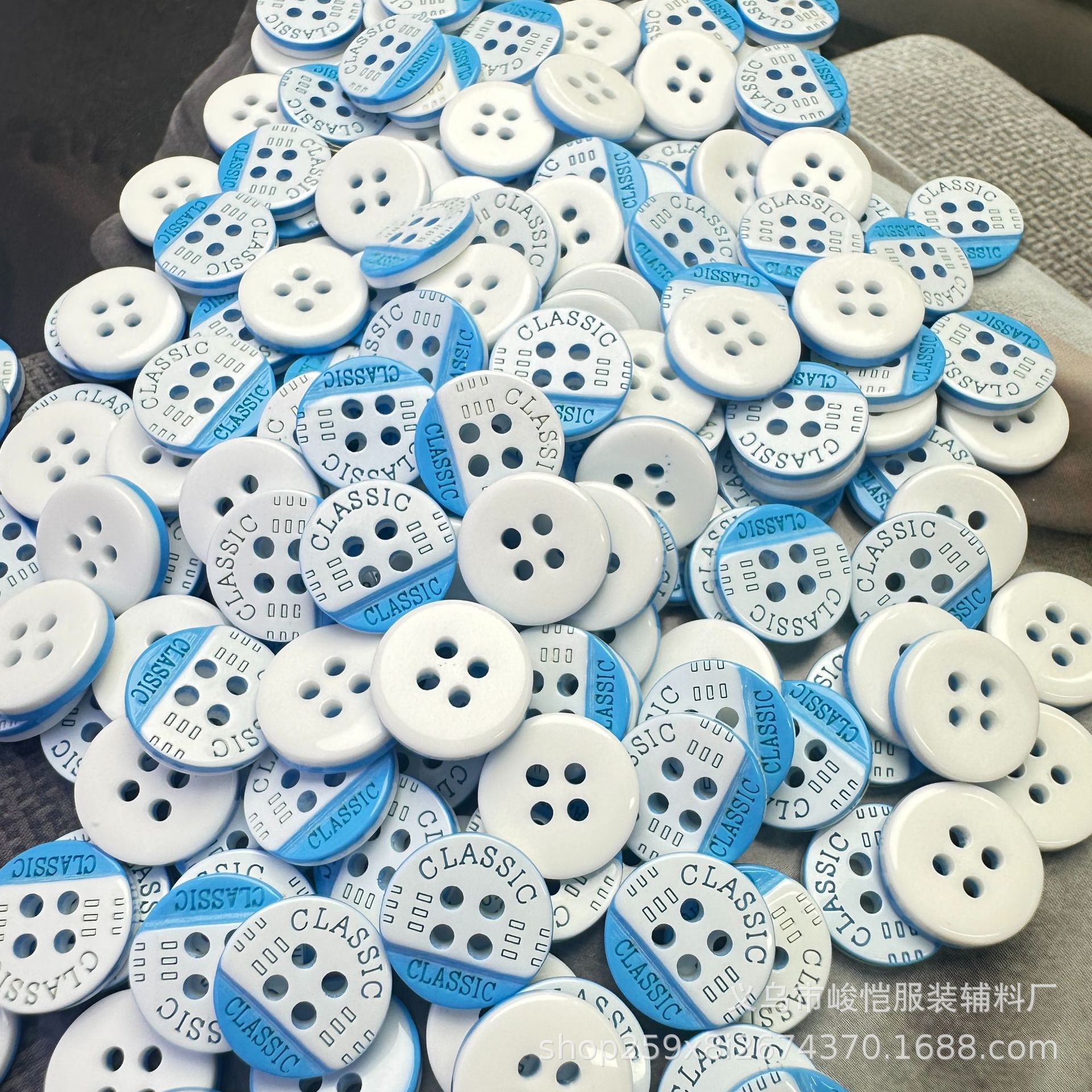 峻恺树脂马卡龙扣四眼两眼衬衫连衣裙纽扣子童装木头花形衣扣详情2