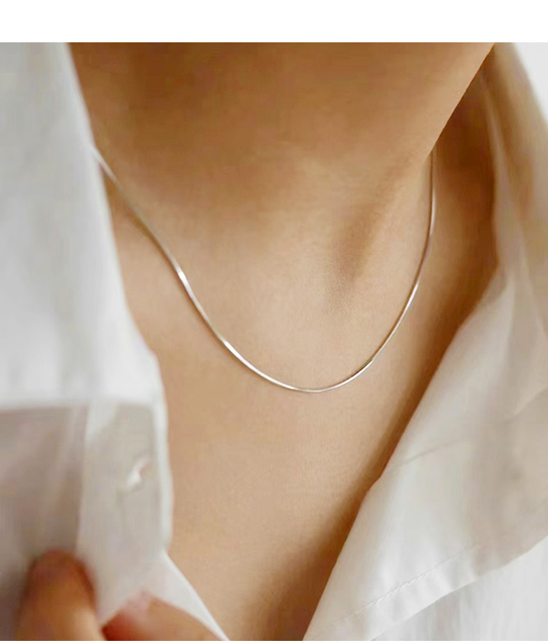 S925纯银项链配饰女银饰蛇骨链意大利轻奢高级感饰品跨境批发青岛详情10