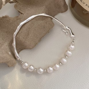 925通体纯银珍珠碎银子戒指女小众设计ins风个性小众设计感闭口指详情12