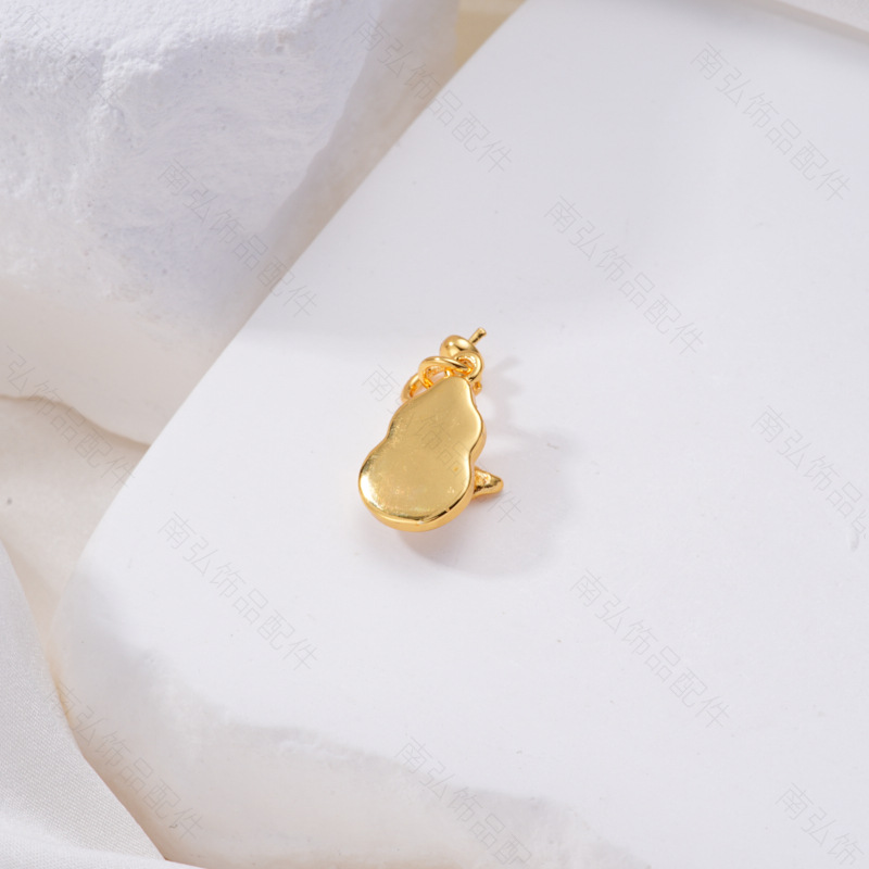 Pearl ring, earneedle pendant, micro-inlaid three-piece set, empty stand, natural stone gourd, oil-dripping crushed shells, DIY gourd element pic 10