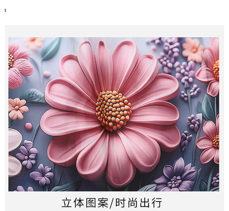 大容量花朵印花单肩包防水购物袋尼龙外出托特包时尚复古手提包详情3