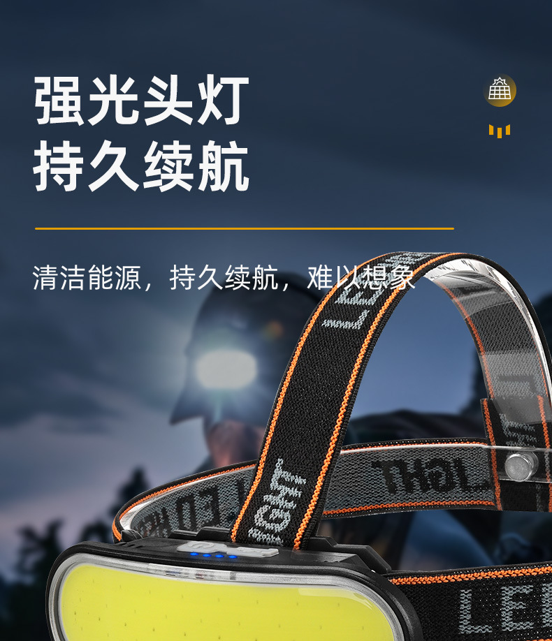 Headlamp, high-intensity charging, head-mounted flashlight, led outdoor household dual-source night fishing lighting lamp, cross-border pic 4