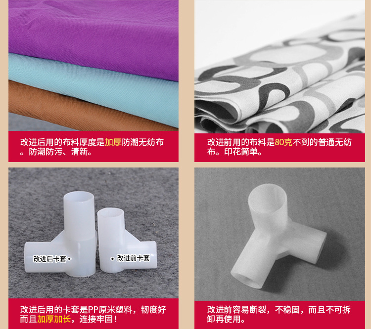 Economical baby clothes storage and organization for rental house, non-woven fabric moisture-proof steel pipe simple thickened and thickened fabric wardrobe pic 16