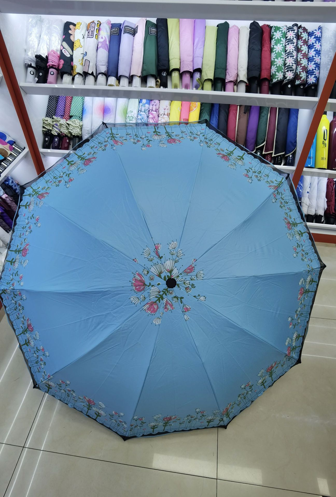 Retro lace-trimmed folding umbrella, all-weather sun umbrella, high appearance level for girls, UV-resistant umbrella pic 5